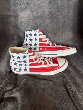 Converse Red White and Blue High Top Sneakers